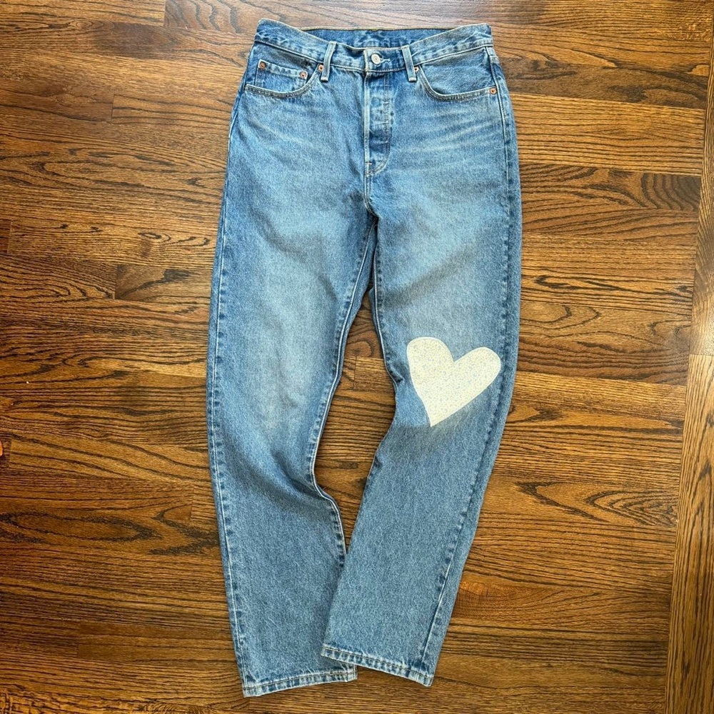 Levi’s 501 Jeans with Heart Patch - Medium Wash